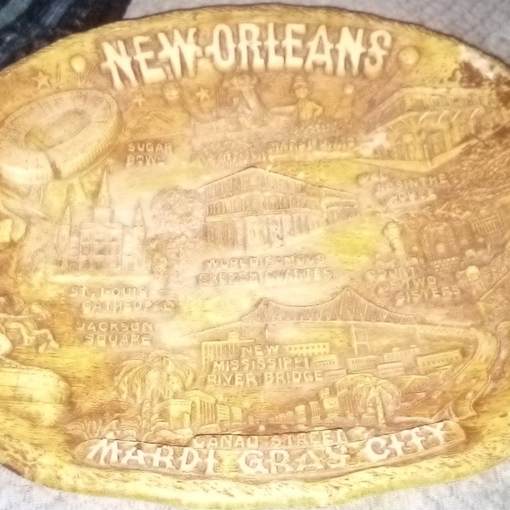 Vintage New Orleans Souvenir Plate Bowl Tray wall decor By Taco